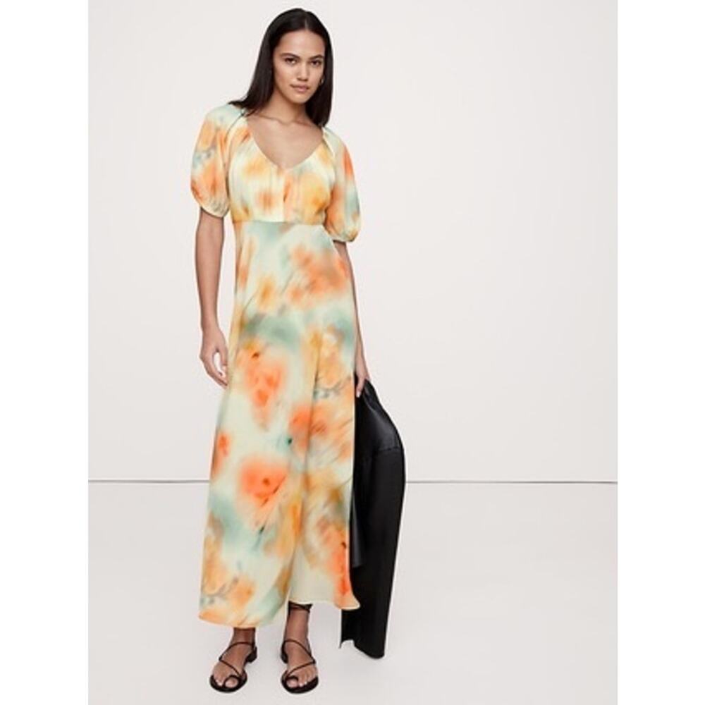 NEW Banana Republic Crepe V-Neck Maxi Dress Size 0